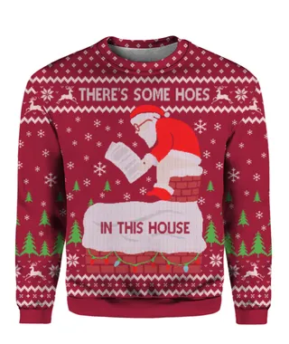 Hos In This House Christmas Sweater Red