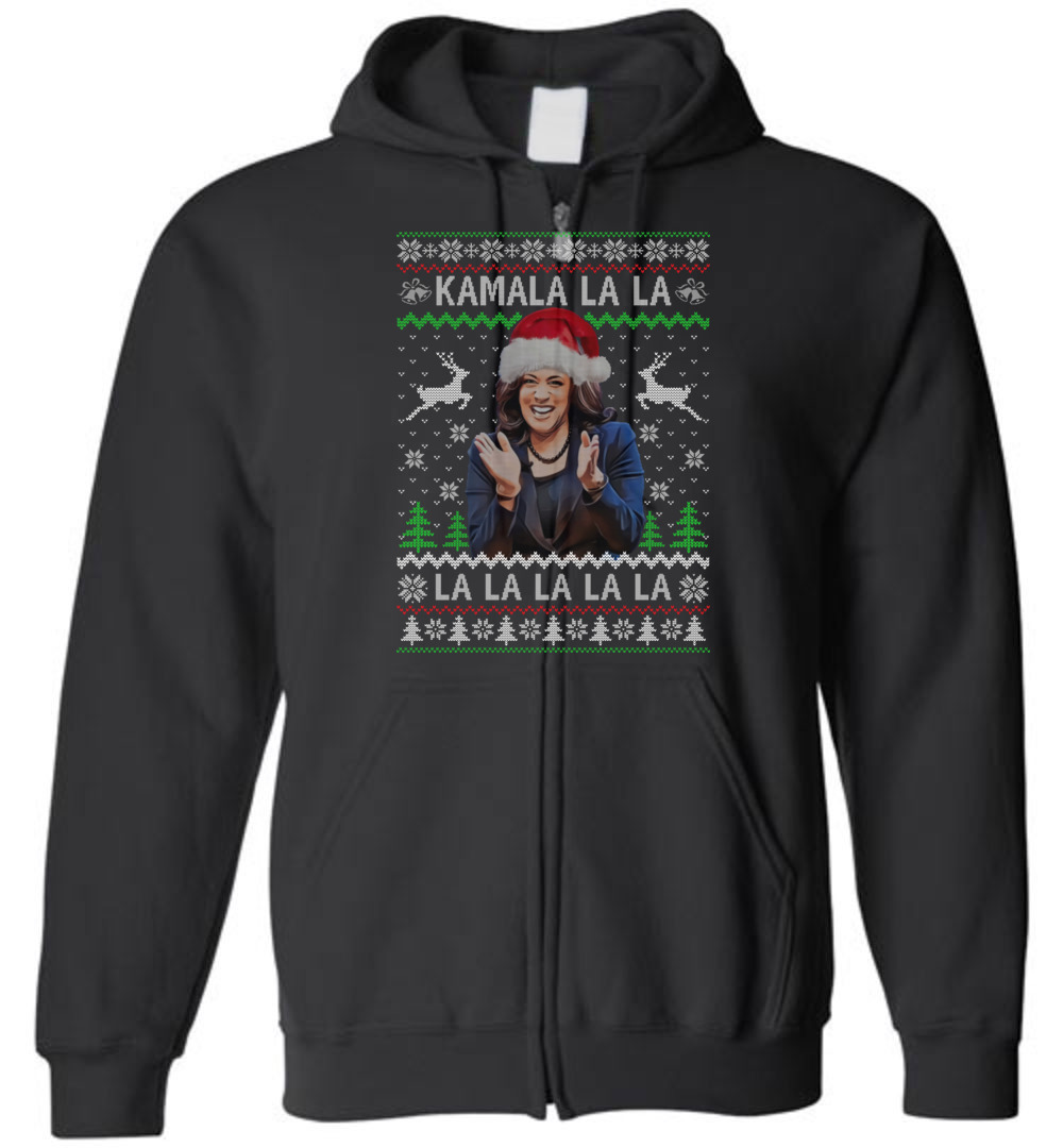 Kamala Harris Ugly Christmas Zip Hoodie