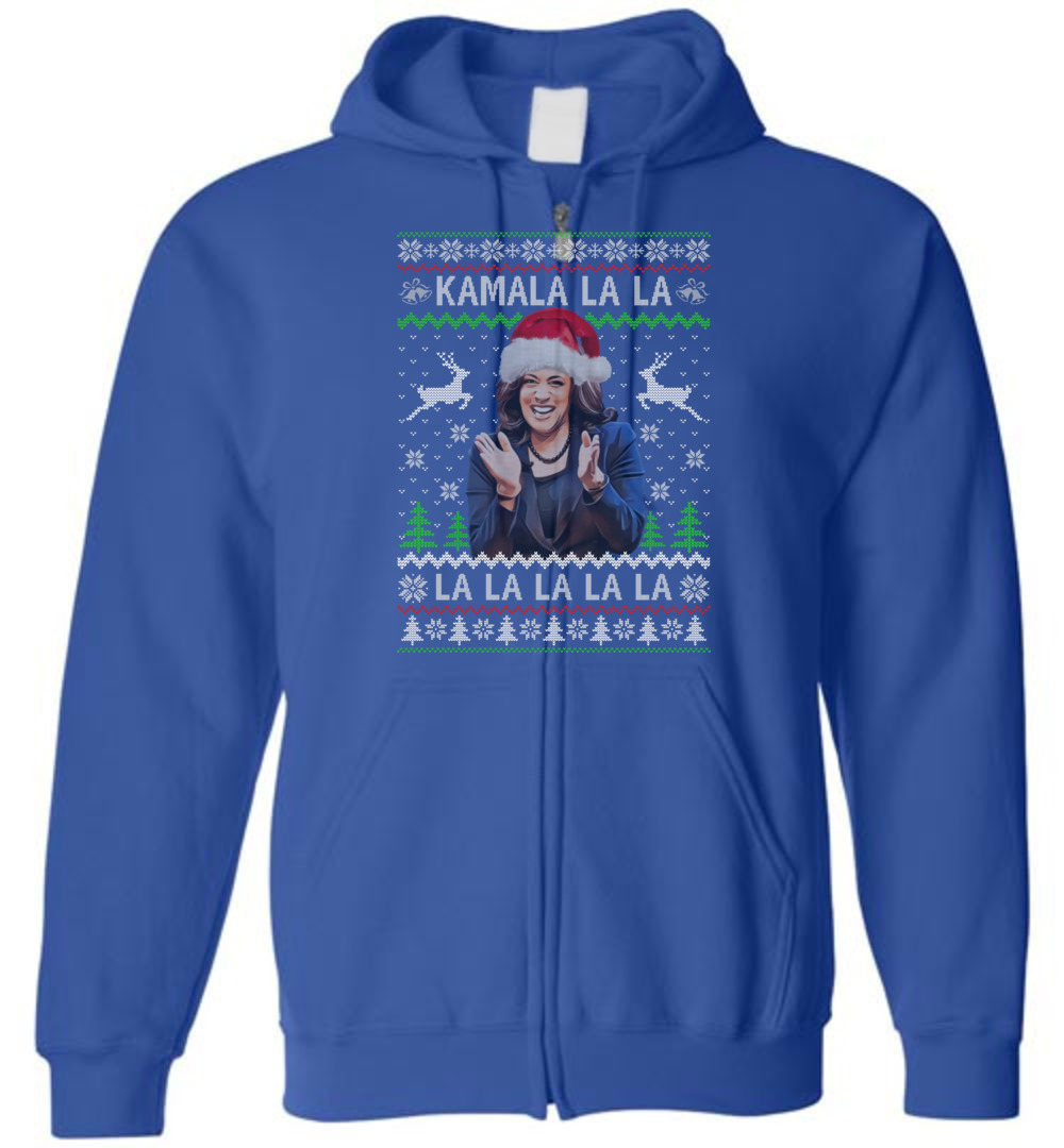 Kamala Harris Ugly Christmas Zip Hoodie - variant image 1