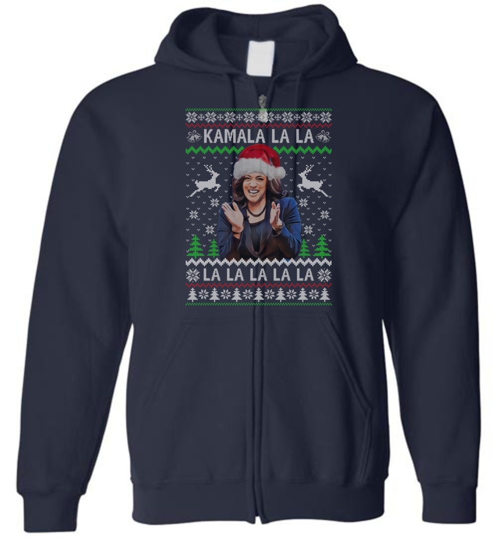 Kamala Harris Ugly Christmas Zip Hoodie