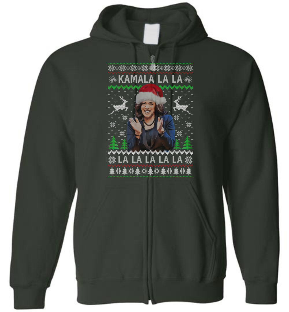 Kamala Harris Ugly Christmas Zip Hoodie