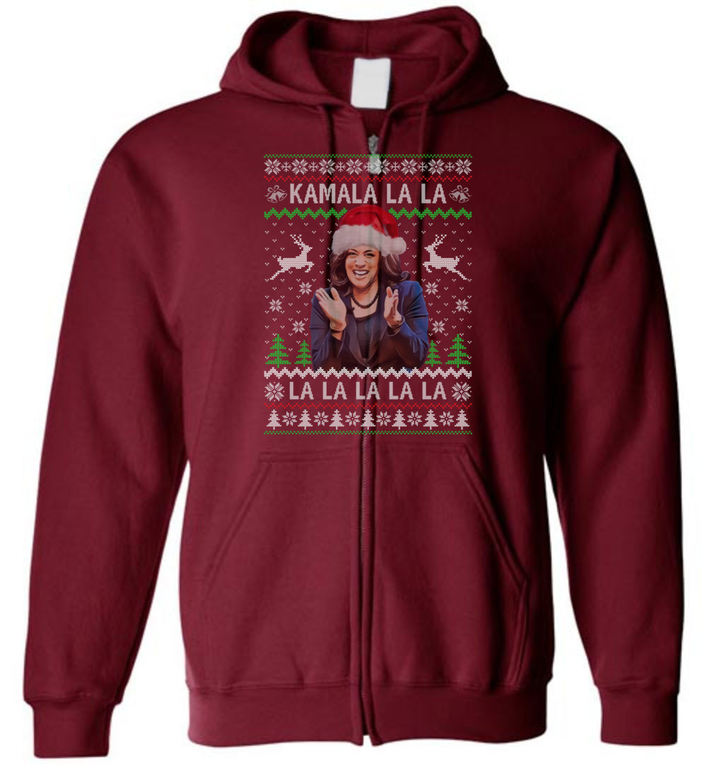 Kamala Harris Ugly Christmas Zip Hoodie