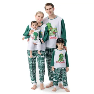 Family Matching Pajamas Christmas T-Rex Dinosaur | Cute Merry Christmas PJs For The Whole Family