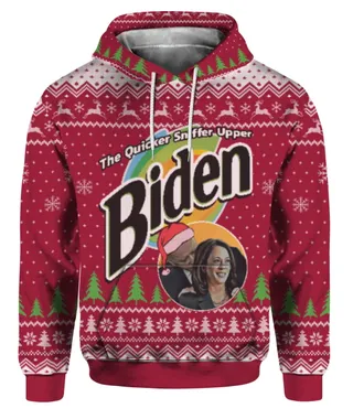 Biden The Quicker Sniffer Upper Christmas Sweater Red