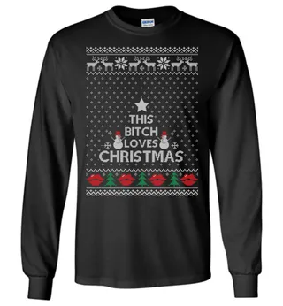 This Bitch Loves Christmas Ugly LS T-Shirt
