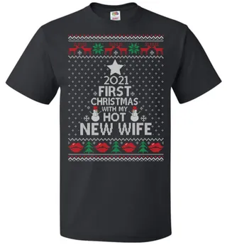 2021 First Christmas With My New Wife Christmas FOL T-Shirt Couple | Best Christmas Couple Gifts