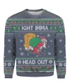 Ight Imma Head Out Santa Christmas Sweater Navy | Best Christmas Sweater