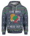 Ight Imma Head Out Santa Christmas Sweater Navy | Best Christmas Sweater - variant image 1