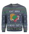 Ight Imma Head Out Santa Christmas Sweater Navy | Best Christmas Sweater
