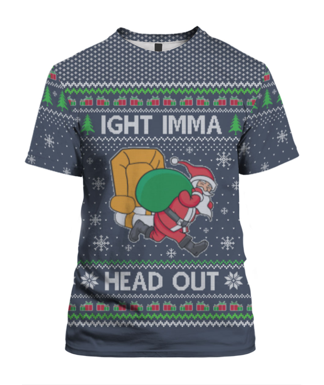 Ight Imma Head Out Santa Christmas Sweater Navy | Best Christmas Sweater